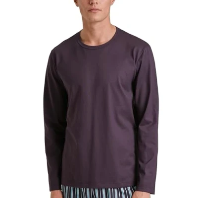 Abbildung von Calida RMX Sleep Langarm Nachtwäsche Shirt, Herren, Größe: XXL, Plum