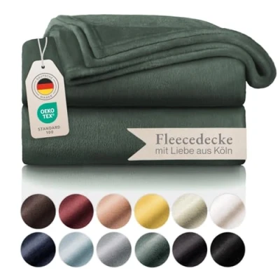 Abbildung von Wohndecke Kuschelige Fleecedecke, Oeko Tex zertifizierte Decke, Blumtal