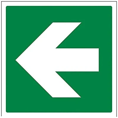 Abbildung von vsafety 14016 at s grün gerade Pfeil Fire Exit Schild, selbstklebendes Vinyl, quadratisch, 200 mm x