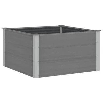 Abbildung von vidaXL Garten Hochbeet Pflanzkasten Blumenkasten Gemüsebeet Pflanzkübel Blumenkübel Frühbeet Gartenbeet Pflanzbeet WPC 100x100x54cm Grau