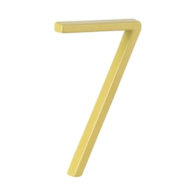 Abbildung von HASWARE Schwebendes Hausnummernschild: 5 Zoll (12cm) modernes Türschild auffällig für Straßennummern (7, Golden)