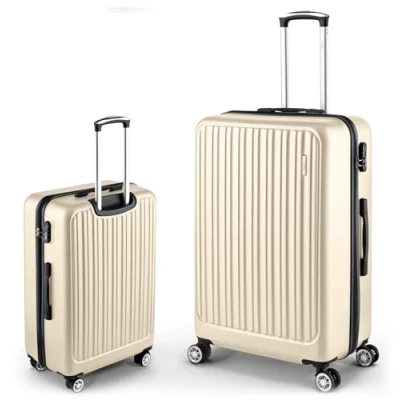 Abbildung von Easy Move ABS Hartschalenkoffer [ERGONOMISCH &amp; SICHER] Großer Trolley Koffer mit 360 Rädern, Zahlen Schloss reisekoffer groß, hartschalenkoffer, Luggage (Cream White, 65cm) *
