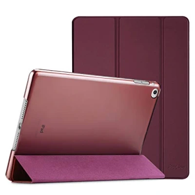 Abbildung von ProCase Hülle für iPad Air 2 (2014 Release), Leichte Stand Schutzhülle Shell mit Translucent Frosted Rückhülle,Automatischem Schlaf/Aufwach, Case Cover (A1566 A1567) Wein