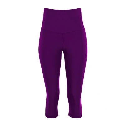 Abbildung von Winshape Damen Functional Comfort ¾ Tights Hwl217c “high Waist Mit V Shape Applikation Und Core Bund Leggings, Dark Plum, XS EU