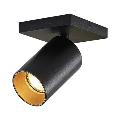 Abbildung von Arcchio Strahler Brinja, Modern, Aluminium, Schwarz, 1 flammig, GU10, Deckenlampe