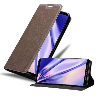 Abbildung von Cadorabo Hülle kompatibel mit Huawei Mate RS aus Premium Kunst Leder Flip Klappbare Stoßfeste Magnetische [Standfunktion] [Kartenfächern] Cover für Tasche in Braun