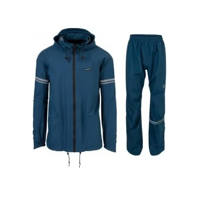 Abbildung von AGU Essential Original Regenanzug, Regenkleidung Fahrrad Herren &amp; Damen, Wasserdicht Winddicht, Reflektierend, 100% Recyceltes Polyester, Unisex L Blau