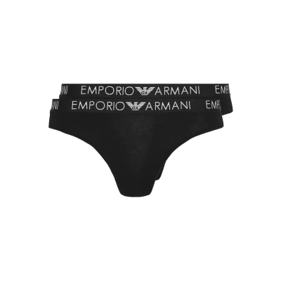 Abbildung von Emporio Armani Thong 2 PACK String, Damen, Größe: Small, Nero