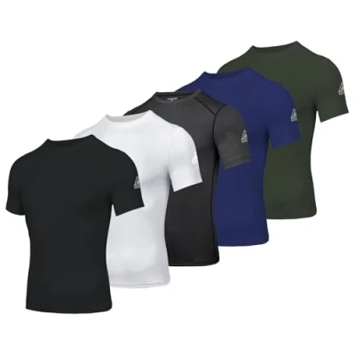 Abbildung von AMZSPORT Herren Kompressionsshirt Kurzarm Funktionsshirts Cool Dry Training Running Top, Fünf Farben, M