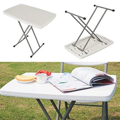 Abbildung von THINFAR Picknicktische Campingtisch Gartentisch klappbar und höhenverstellbar aus Aluminium, keine Montage, leicht zu transportieren, 76 x 50 48/61/74 cm (1 Stück)