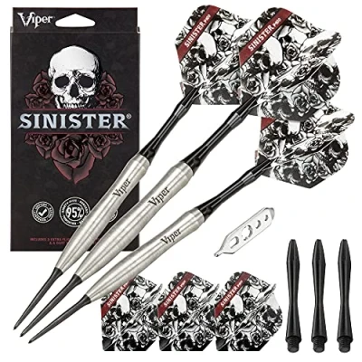 Abbildung von Viper Sinister 95% Wolfram Stahl Spitze Darts, weiß/schwarz