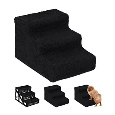 Abbildung von relaxdays Haustiertreppe Hundetreppe 3 Stufen, Schwarz