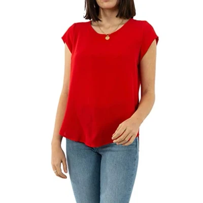 Abbildung von ONLY Onlvic Solid Bluse, Damen, Größe: 34, High risk red