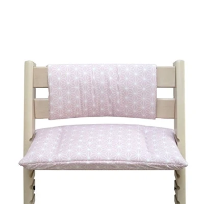 Abbildung von Blausberg Baby ABWASCHBAR Kissen Set Junior für Stokke Tripp Trapp (ohne Schlitz im Sitzkissen) Sitzverkleinerer (Happy Star Rosa)