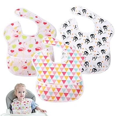 Abbildung von Lätzchen Baby Kleinkind Fütterung Lätzchen, Wasserdicht Klettverschluss/Lightweight Bib, Mädchen und Jungen Latz