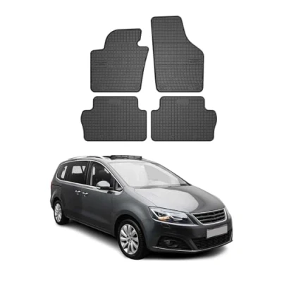 Abbildung von Fußmatten Automatten kompatibel mit Seat Alhambra II 2010 2023 OMAC Antirutsch Gummimatten 3D Schwarz