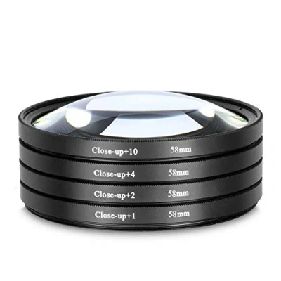 Abbildung von Yangers DSLR Kamera Nahaufnahme Makro Objektiv Filter Kit Set (+ 1, 2, 4, 10 Vergrößerung) mit Aufbewahrungstasche (58 mm)