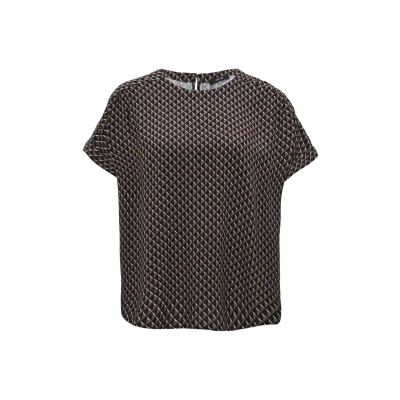 Abbildung von Opus Kurzarm Femka Minimal Bluse, Damen, Größe: Large, Cocoa