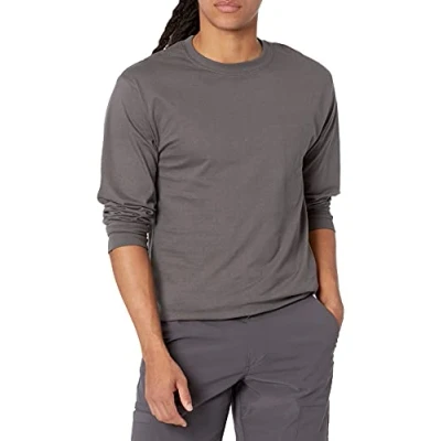 Abbildung von Hanes Herren Beefy Langarmshirt, 1er oder 2er Pack Hemd, Rauchgrau, 1 Stück, L