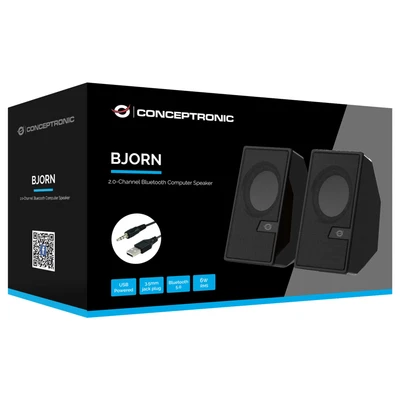 Abbildung von Conceptronic BJORN02B 2.0 Kanal Computer Lautsprecher 6 Watt mit Bluetooth inklusive Fernbedienung