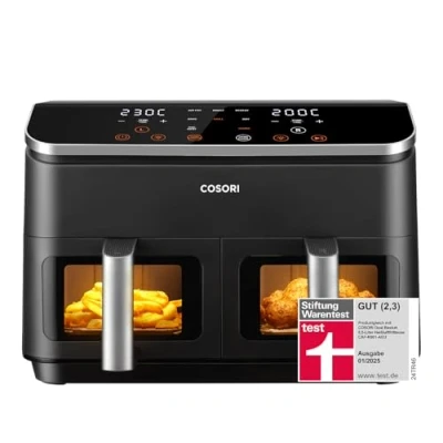 Abbildung von Cosori Heißluftfritteuse CAF R901 AEU Doppel