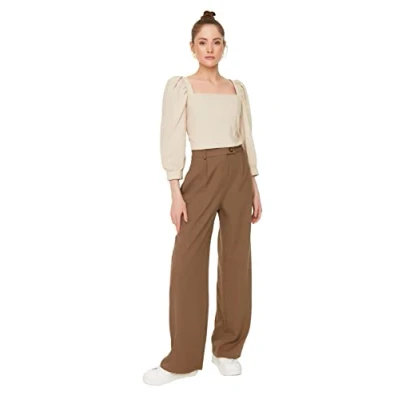 Abbildung von TRENDYOL Frau Mittlerer Bund Wide Leg Hose, 34