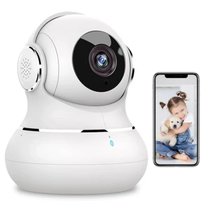 Abbildung von litokam Little elf Überwachungskamera Innen, 2K Babyphone mit Kamera Bewegungserkennung, 360WLAN überwachung innen 2 Wege Audio, Nachtsicht, Hundekamera Haustierkamera app, Alexa