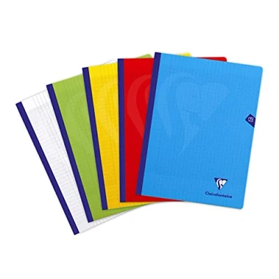 Abbildung von Clairefontaine 309341C Kladde / Notizbuch Mimesys, Fadenbindung, DIN A4+ 24x32 cm, 96 Blatt 90g, französische Lineatur, Einband aus PP, farbig sortiert, 1 Stück