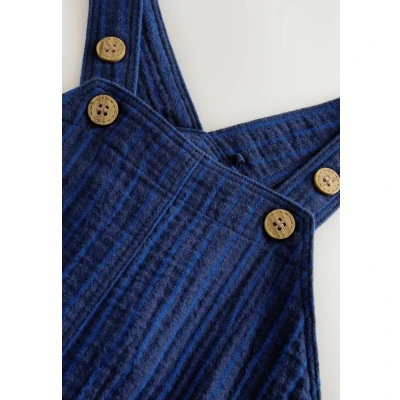 Abbildung von Next Regular FIT SOFT Textured Latzhose für Kinder, Größe: 68, Navy stripe