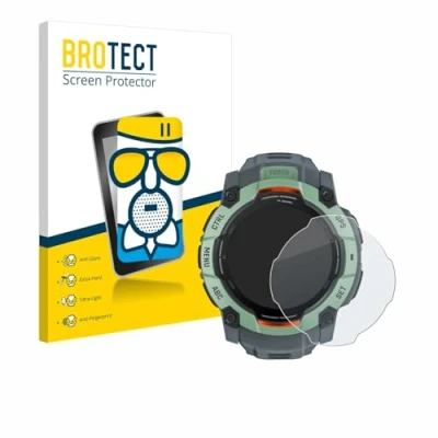 Abbildung von BROTECT Entspiegelungs Schutzglas für Garmin Instinct 3 AMOLED (50 mm) Schutz Folie Glas Matt [Extrem Kratzfest 9H, Anti Reflex, Fingerprint]