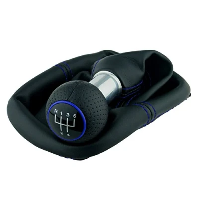 Abbildung von L &amp; P Car Design L&amp;P A252 11 Schaltsack Schaltmanschette Schwarz Naht Blau Schaltknauf 5 Gang 23mm kompatibel mit VW Golf 4 VI Rahmen Knauf Plug Play Ersatzteil für 1J0711113