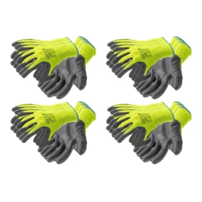 Abbildung von Högert Technik VECHTE Nitrilbeschichtete Schutzhandschuhe, grün/dgrau, Größe 10, 12 Paar/Packung, abriebfest, ideal für präzise Montage und Wartungsarbeiten