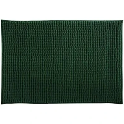 Abbildung von MSV Badteppich Badvorleger Duschvorleger Chenille Hochflor Badematte 40x60 cm Dunkelgrün
