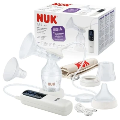 Abbildung von NUK Soft &amp; Easy elektrische Milchpumpe Brustaufsätze aus 100 % Silikon Klein, leicht und leise Akku für unterwegs 24 mm 27 1x Perfect Match Babyflasche