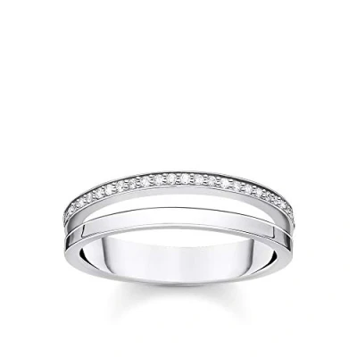 Abbildung von THOMAS SABO Ring doppel weiße Steine Silber 925 Sterling TR2316 051 14 56