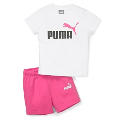 Abbildung von PUMA Unisex Kinder Minicats Tee &amp; Shorts Set Jogginganzug, Weiß Perlrosa, 62