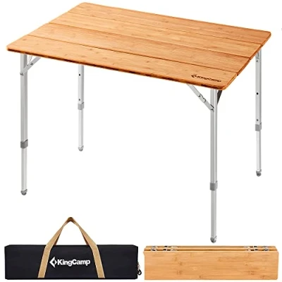 Abbildung von KingCamp Campingtisch Bumbus Klapptisch höhenverstellbar für 1 2 Personen klappbar 4 Falten mit Tragetasche belastbar bis 80 kg,60 x 40 cm,S
