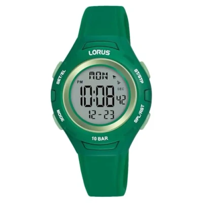 Abbildung von Lorus Jungen Digital Quarz Uhr mit Silikon Armband R2391PX9