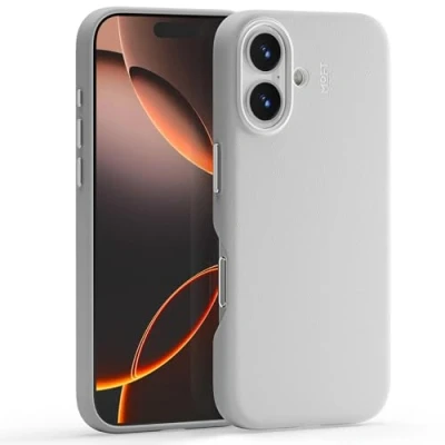 Abbildung von MOFT für iPhone 16 Plus Hülle, MOVAS Vegane Ledertasche Magnetische Hülle Kompatibel mit MagSafe, Weicher Anschlag, Farberhaltung, Fleckenresistent, Leicht zu Reinigen, Neblige Bucht