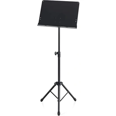 Abbildung von Pronomic OS 01C Orchesterpult (geschlossene Notenauflage, mit Notenklemmen, platzsparend, stufenlos, Prismenverbinder) Schwarz