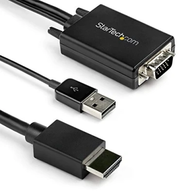 Abbildung von StarTech.com VGA auf HDMI Adapter ( 2m Adapterkabel, mit USB Audio, 1080p, aktiv, St/St)
