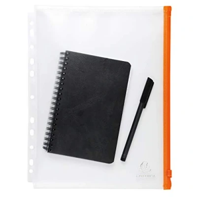 Abbildung von Exacompta 57334E Reißverschlusshüllen 23,5x32cm, transparent/farbig, abheftbar, 5er Pack