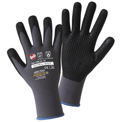 Abbildung von L+D 1166 8 Schutzhandschuh grau, schwarz Nylon, Elastan