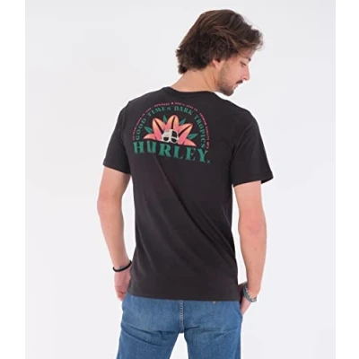 Abbildung von Hurley Herren Evd Wash Dark Tropics Tee Ss T Shirt, schwarz, S