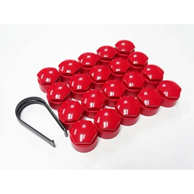 Abbildung von Partsdealers® Runde Radmutterabdeckungen GEMACHT FÜR Audi A1, A3, A4, A5, A6, A7, A8, TT, Q3, Q5, Q7, 17 mm (rot)