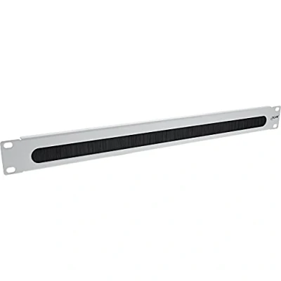 Abbildung von InLine® 19&quot; Kabel Durchführungsplatte mit Bürste, 1HE, RAL 7035 grau