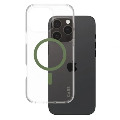 Abbildung von Apple iPhone 16 Pro Max Hülle MagSafe Recycelter Kunststoff PanzerGlass Hard Case/Backcover Handyhülle Grün Shockproof/Stoßfest