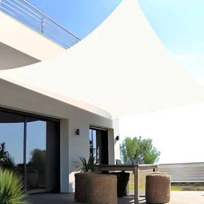 Abbildung von SUNNY GUARD Sonnensegel Wasserdicht 3x3m Rechteckig Sonnenschutz Wetterschutz Segel Baldachin UV Schutz für Balkon Terrasse Garten, Creme