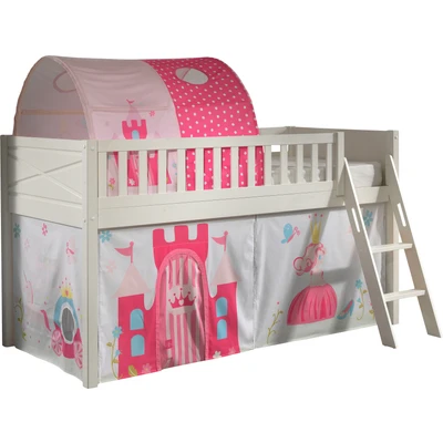 Abbildung von Vipack Hochbett &quot;Scott&quot;, (Made in Europe), mit schräger Leiter, LF 90x200 cm, Vorhang, Tunnel, 4 Designs