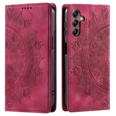 Abbildung von CoverKingz Handyhülle für Samsung Galaxy A16 5G Handytasche mit Kartenfach Schutzhülle Cover Handy Hülle klappbar Motiv Mandala Rot